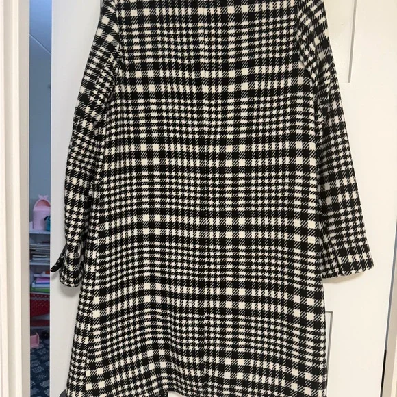 Primark Black and White Houndstooth Pea Coat - Picture 5 of 5
